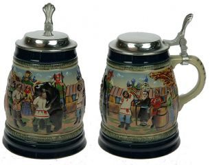 Пивная кружка коллекционная с крышкой Пир по-русски - фото