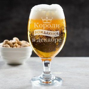 Бокал для пива Прага Короли рождаются в декабре - фото