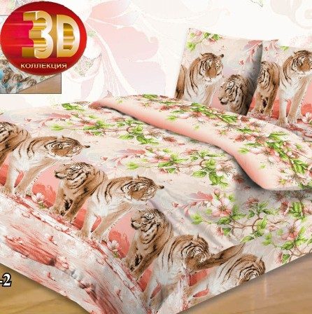 Постельное белье Павлина 3915-2, 2спальное,бязь 3D - фото