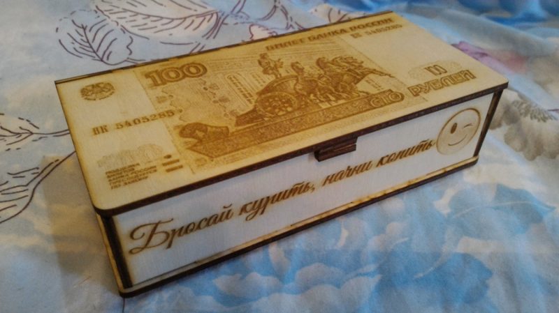 Сувенир купюрница - шкатулка Билет банка России - фото