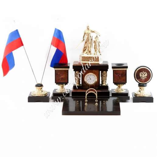 Настольный набор Россия камень яшма - фото
