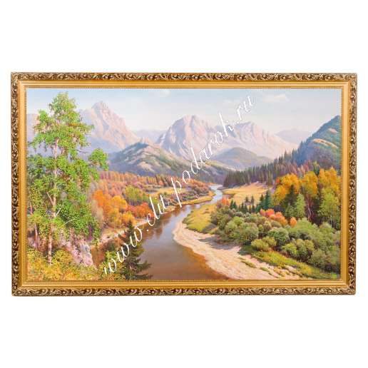 Картина Осень в горах багет №10 (60х100 см) ПИ16 - фото