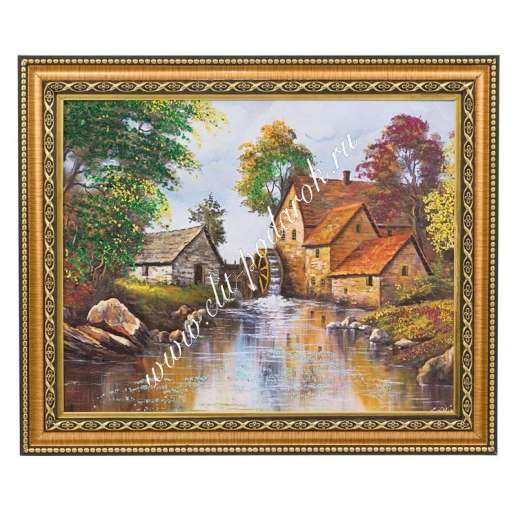 Картина Водяная мельница багет №3 (24х30 см) RP02 - фото