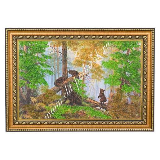 Картина Утро в сосновом лесу багет №3 (20х30 см) К29 - фото