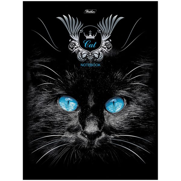 Бизнес-блокнот А5 80л. Hatber Royal Cats, 5-ти цветный блок, мат. лам, 3D фольга - фото