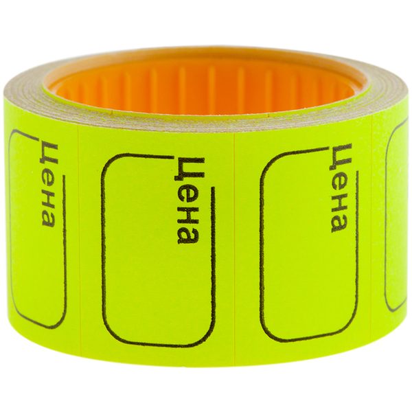 Ценник малый OfficeSpace, 30*20мм, желтый, 200шт./рулон - фото