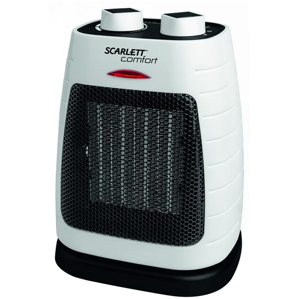 Тепловентилятор Scarlett SC-FH53K07, 1800Вт, керам.нагрев.элемент, 3 режима, вращ. 90˚, бел/черный - фото
