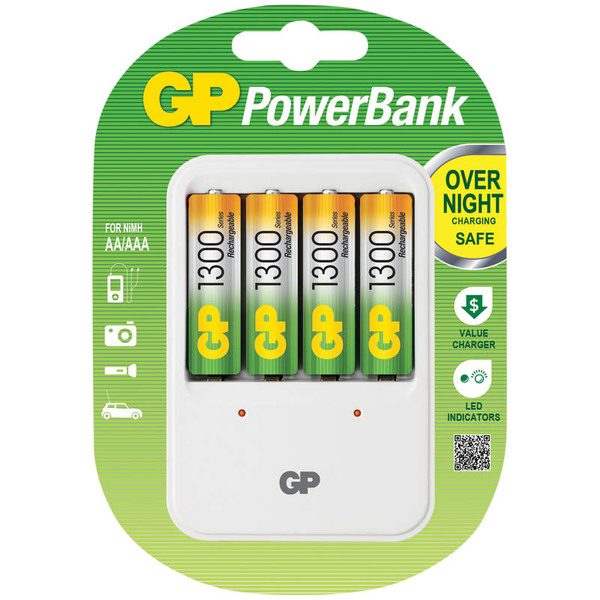 Зарядное устройство GP PB420GS130-2CR4 + 4шт акк. HR06 1300mAh - фото