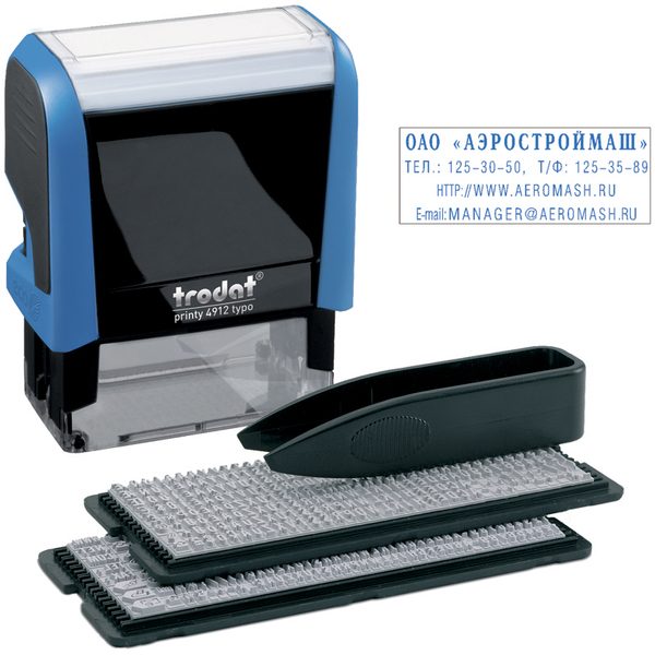 Штамп самонаборный Trodat, 4стр., 2 кассы, пластик, 47*18мм - фото