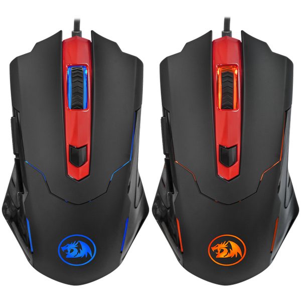 Мышь игровая Redragon Pegasus, USB, 1000-3200dpi, с подстветкой, красный, черный, 6btn+Roll - фото