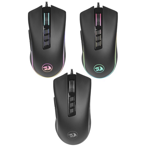 Мышь игровая Redragon Cobra RGB, USB, 100-10000dpi, с подстветкой, черный, 8btn+Roll - фото
