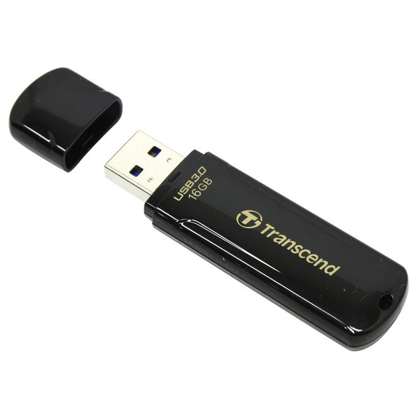 Память Transcend JetFlash 700  16Gb, USB 3.0 Flash Drive, черный - фото