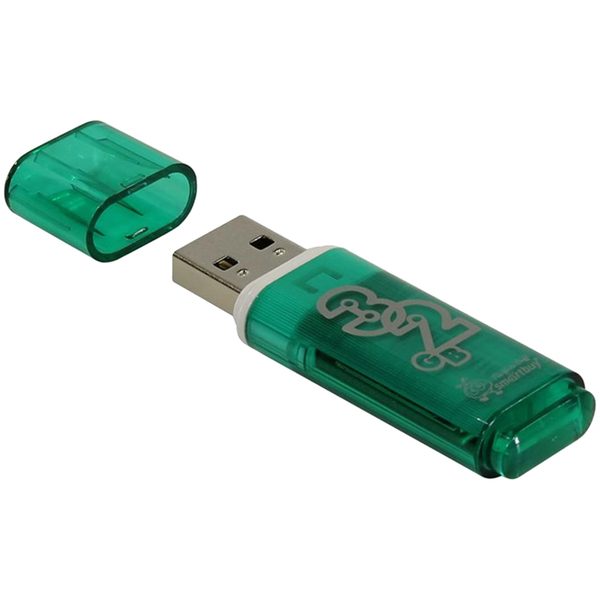 Память Smart Buy Glossy  32GB, USB 2.0 Flash Drive, зеленый - фото
