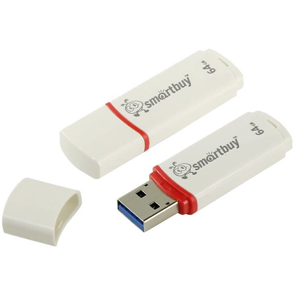 Память Smart Buy Crown  64GB, USB 2.0 Flash Drive, белый - фото