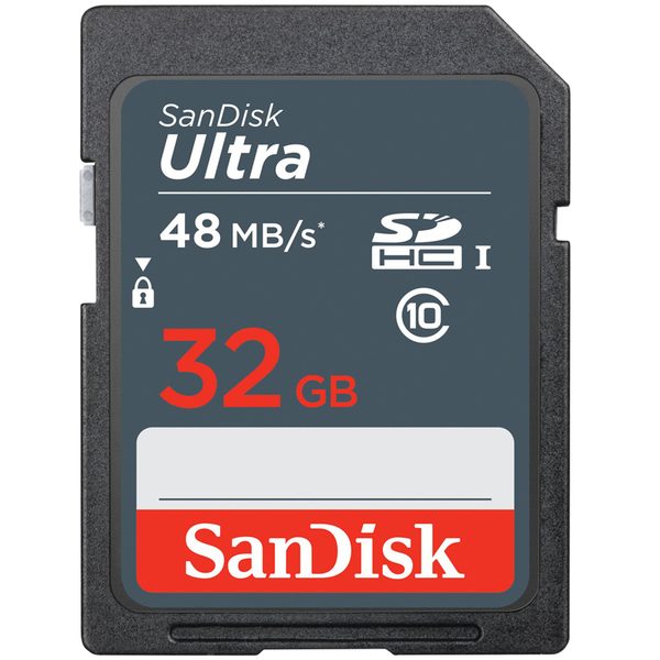 Карта памяти SanDisk SDHC Ultra 32GB, Class 10, скорость чтения 20Мб/сек - фото