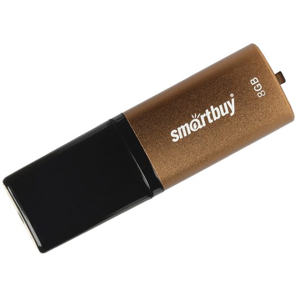 Память Smart Buy X-Cut   8GB, USB 2.0 Flash Drive, коричневый (металл.корпус) - фото
