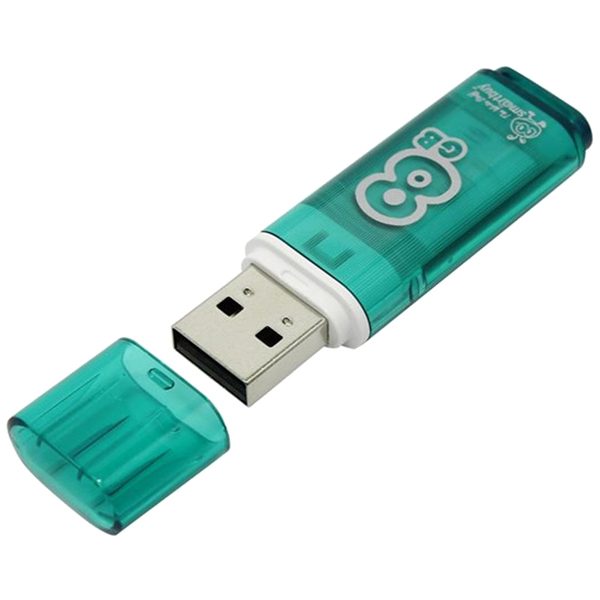 Память Smart Buy Glossy   8GB, USB 2.0 Flash Drive, зеленый - фото