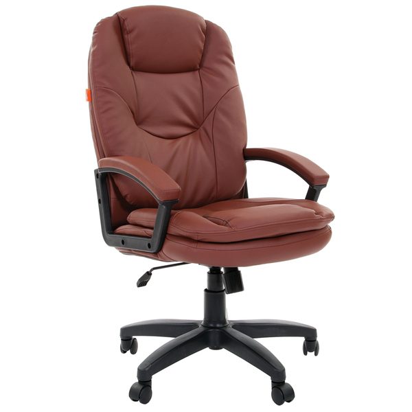 Кресло руководителя Chairman 668 LT, экокожа коричневая, механизм качания - фото