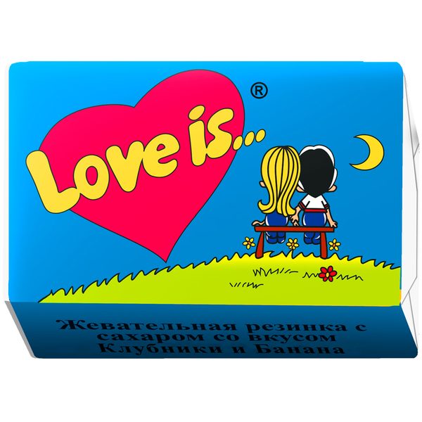 Жевательная резинка Love is..., банан-клубника - фото