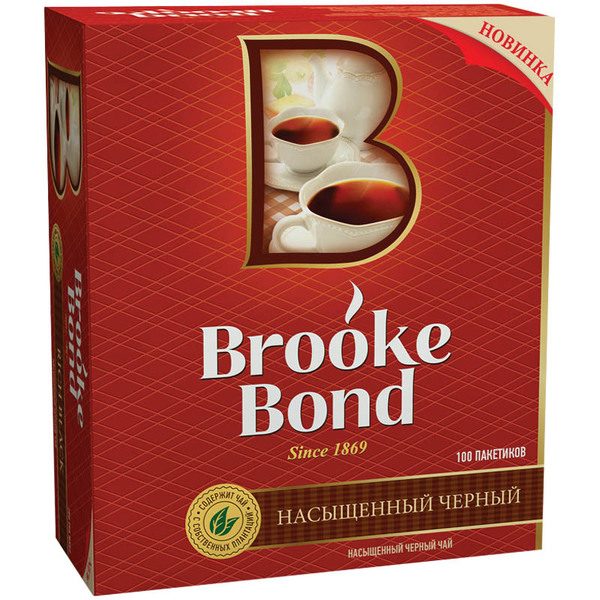 Чай Brooke Bond, черный, 100 пакетиков по 1,8г - фото