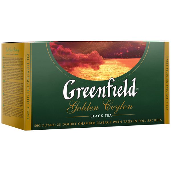 Чай Greenfield Golden Ceylon, черный, 25 фольг. пакетиков по 2г - фото