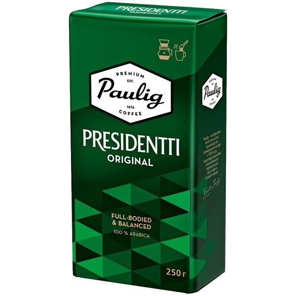 Кофе молотый Paulig Presidentti Original, вакуумный пакет, 250г - фото