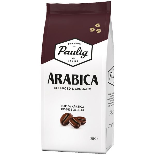 Кофе в зернах Paulig Arabica, вакуумный пакет, 250г - фото