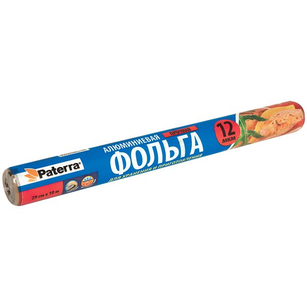Фольга пищевая Paterra, прочная, 29см*10м, в рулоне - фото