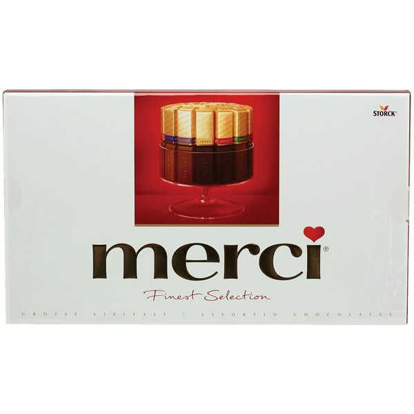 Набор шоколадных конфет Merci, ассорти, 400г, картонная коробка - фото