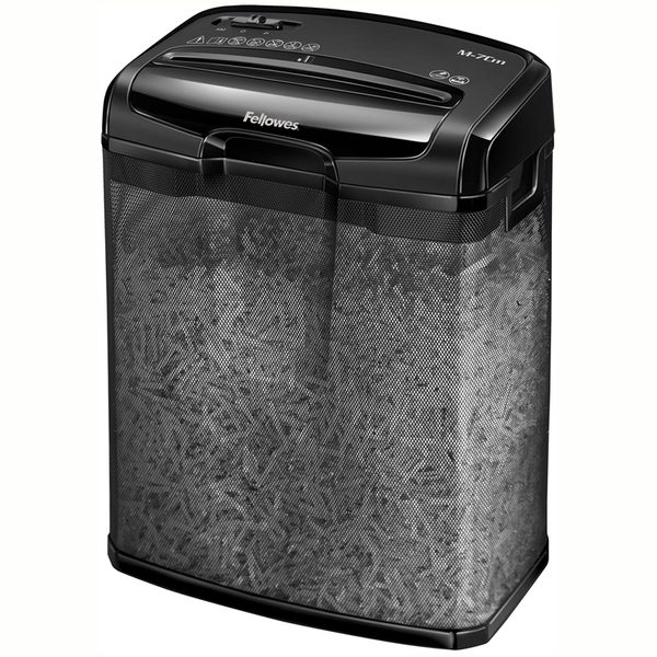 Уничтожитель документов Fellowes M-7Cm, 4 ур. секр. 4х35мм, 7 лист, 13л, скрепки, скобы, карты - фото