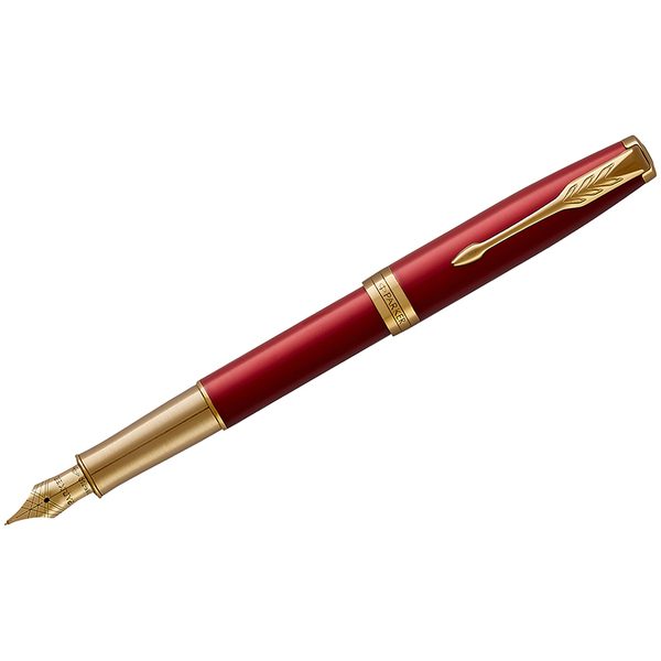 Ручка перьевая Parker Sonnet Intense Red GT 0,8мм, подар. уп. - фото