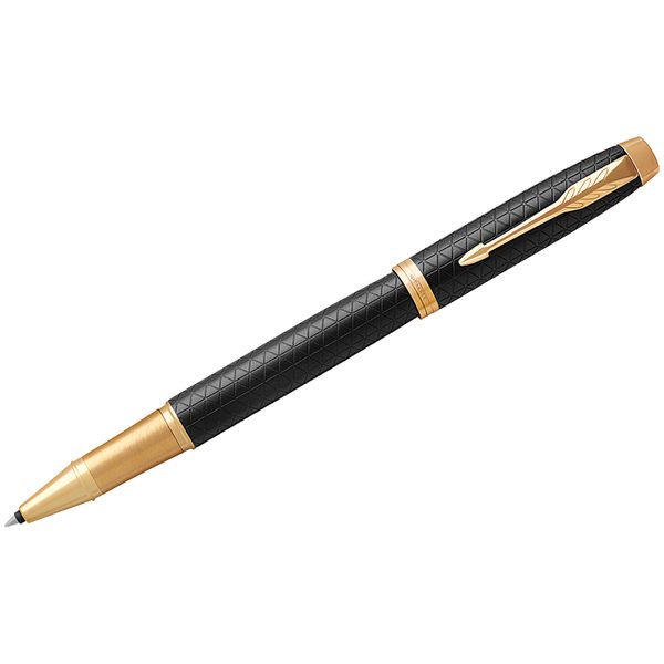 Ручка-роллер Parker IM Premium Black/Gold GT черная, 0,8мм, подар. уп. - фото