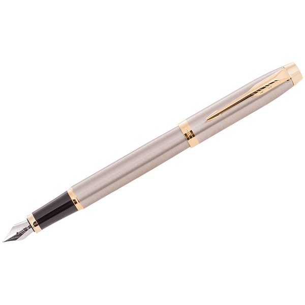 Ручка перьевая Parker IM Brushed Metal GT синяя, 0,8мм, подар. уп. - фото
