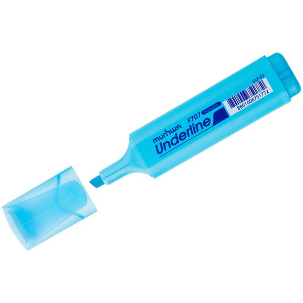 Текстовыделитель MunHwa UnderLine голубой, 1-5мм - фото