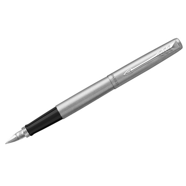 Ручка перьевая Parker Jotter Stainless Steel CT 1,0мм, подар. уп. - фото