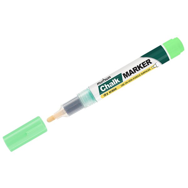 Маркер меловой MunHwa Chalk Marker зеленый, 3мм, спиртовая основа, пакет - фото