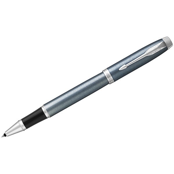 Ручка-роллер Parker IM Light Blue Grey CT черная, 0,8мм, подар. уп. - фото
