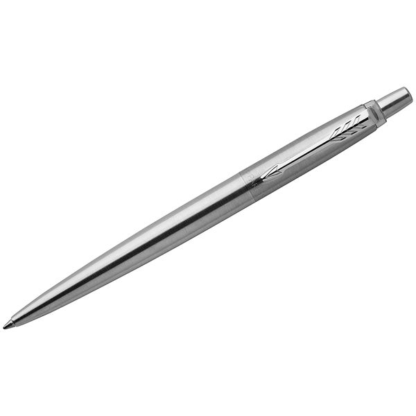 Ручка гелевая Parker Jotter Stainless Steel CT черная, 0,7мм, кнопочный механизм, подар.уп. - фото
