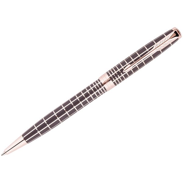 Ручка шариковая Parker Sonnet Brown PGT черная, 1,0мм, поворот., подар. уп. - фото