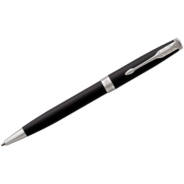 Ручка шариковая Parker Sonnet Matte Black СT черная, 1,0мм, поворот., подар. уп. - фото