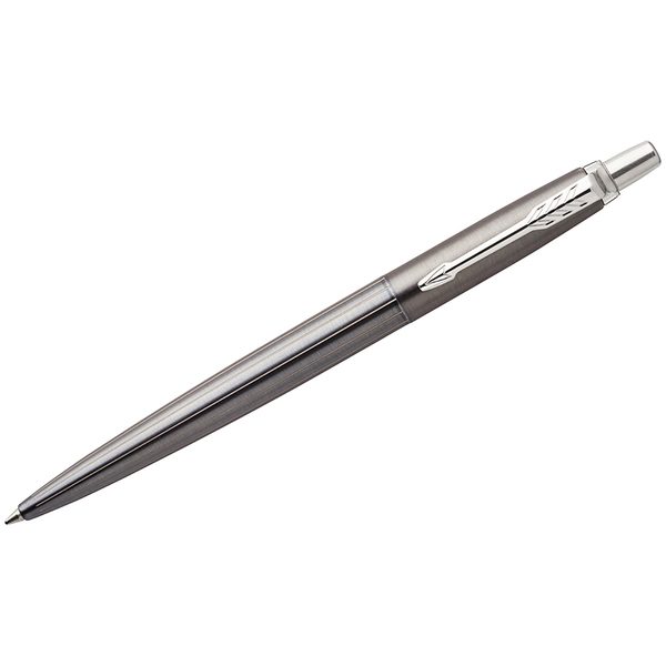Ручка шариковая Parker Jotter Premium Oxford Grey Pinstripe CT синяя, 1,0мм, кнопочн., подар. уп - фото