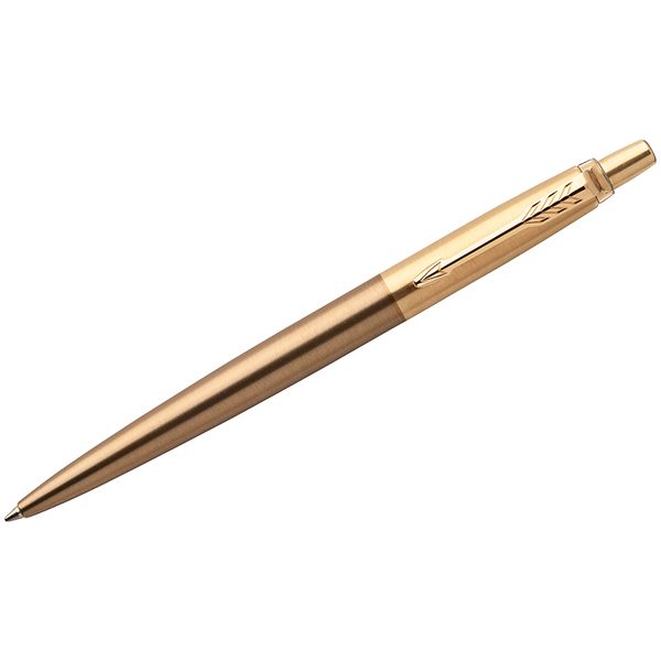 Ручка шариковая Parker Jotter Premium West End Brushed Gold синяя, 1,0мм, кнопочн., подар. уп. - фото
