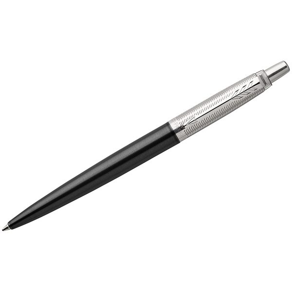 Ручка шариковая Parker Jotter Premium Tower Grey Diagonal CT синяя, 1,0мм, кнопочн., подар. уп - фото