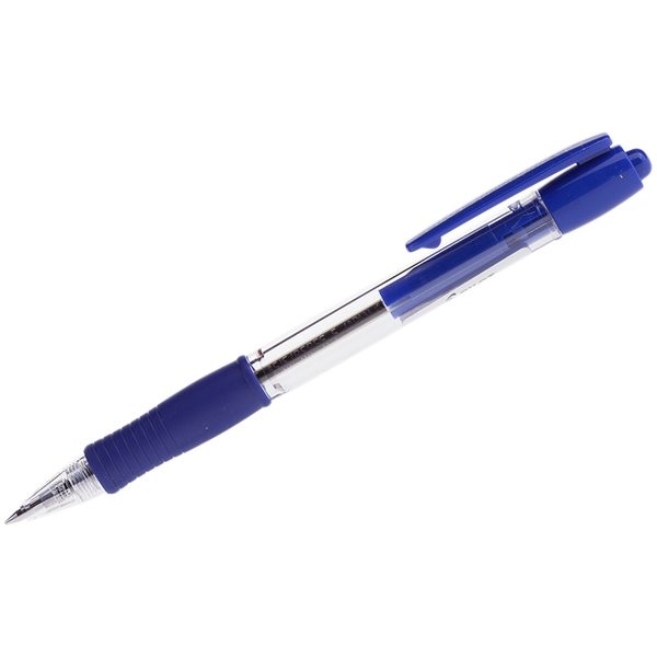 Ручка шариковая автоматическая Pilot Super Grip синяя, 0,7мм, синий грип - фото