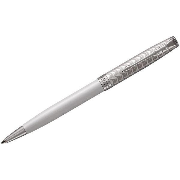 Ручка шариковая Parker Sonnet Metal & Pearl CT черная, 1,0мм, поворот., подар. уп. - фото
