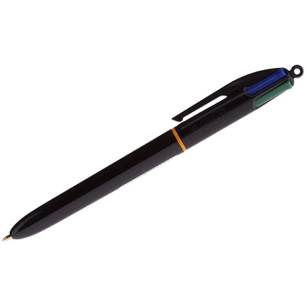 Ручка шариковая автоматическая Bic 4Colors 4цв., 1,0мм, черный корпус, классические цвета - фото