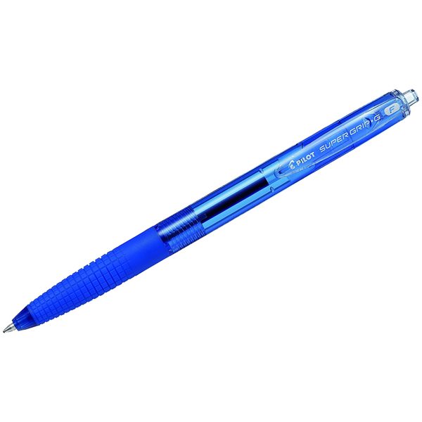 Ручка шариковая автоматическая Pilot Super Grip G синяя, 0,7мм, грип - фото
