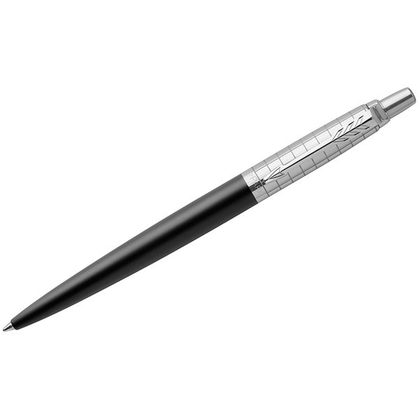 Ручка шариковая Parker Jotter Premium Bond Street Black Grid CT синяя, 1,0мм, кнопочн.,подар. уп - фото