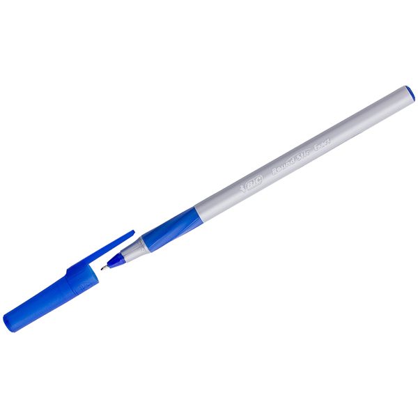 Ручка шариковая Bic Round Stic Exact синяя, 0,7мм, грип - фото