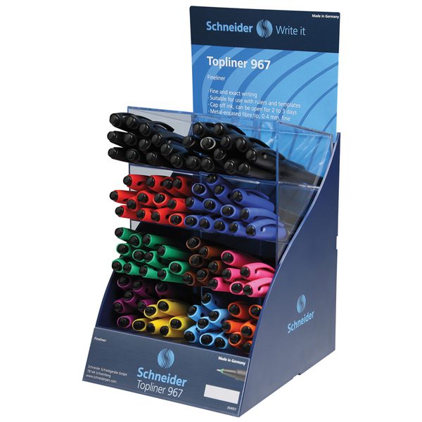 Ручка капиллярная Schneider Topliner 967 ассорти, 0,4мм, дисплей - фото